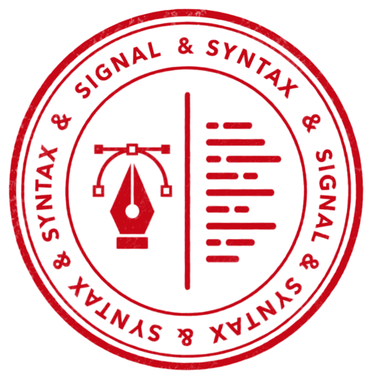 Signal and Syntax red circular stamp